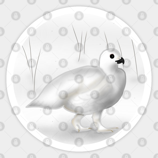 Ptarmigan Sticker by Aeriskate